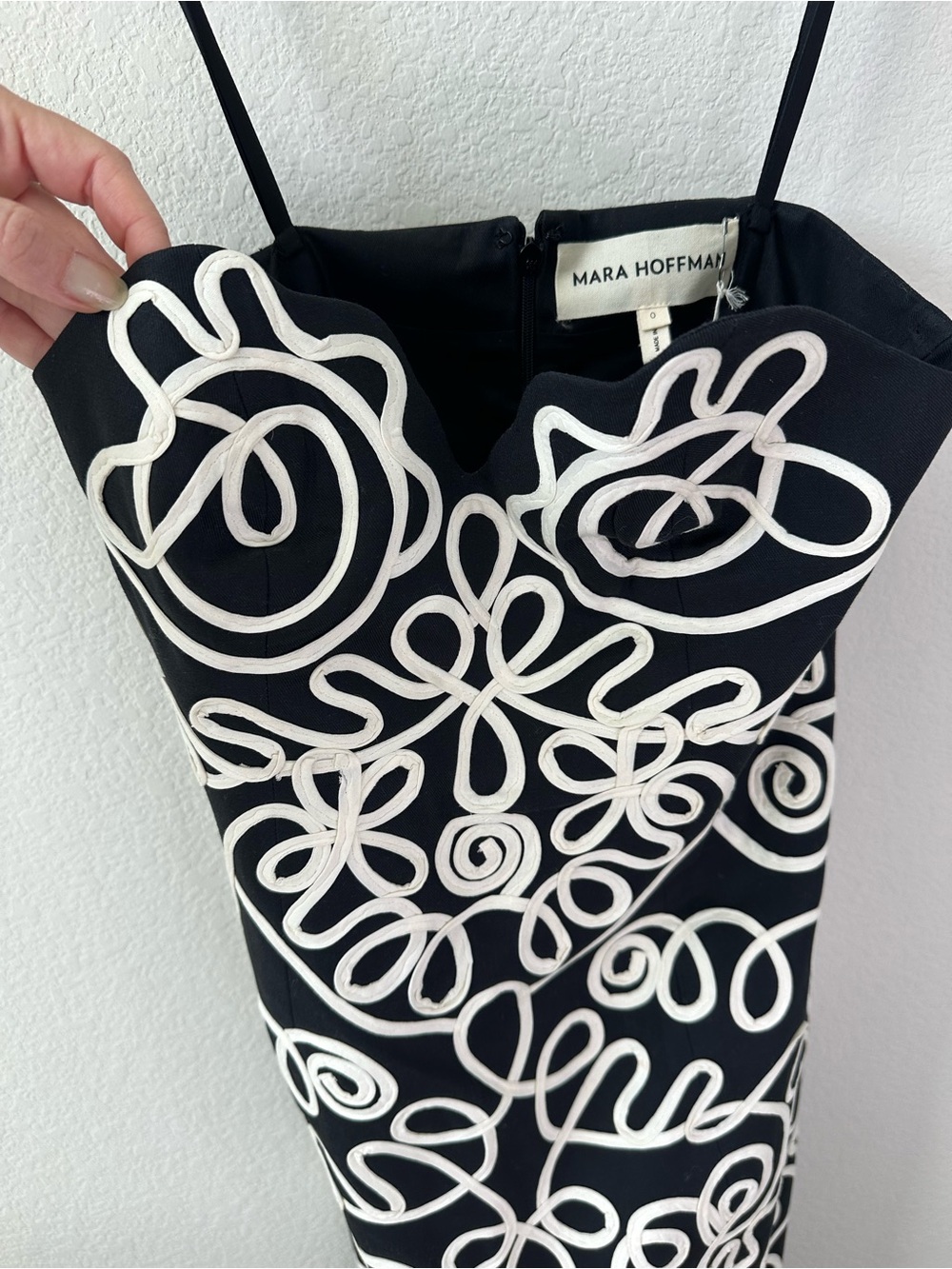 Mara Hoffman Stella Embroidered Cotton Blend Strapless Midi Dress SZ US 0 NWT - Picture 7 of 8